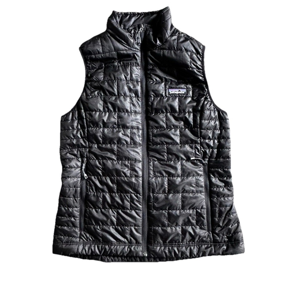 Patagonia Nano Puff  Quilted Vest Womens Black Puffer Primaloft Zip Medium
